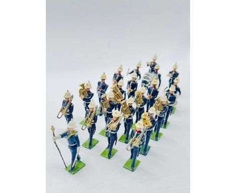 Britains - Set 1288 - Band of the Royal Marines, [1933 version post 1941 Issues], comprising: Marching Drum Major &amp; 20 x 