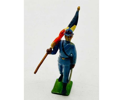 Britains - Paris Office - French Infantry Colour Bearer, comprising: French Infantry Colour Bearer with Movable Arm Furled Fl