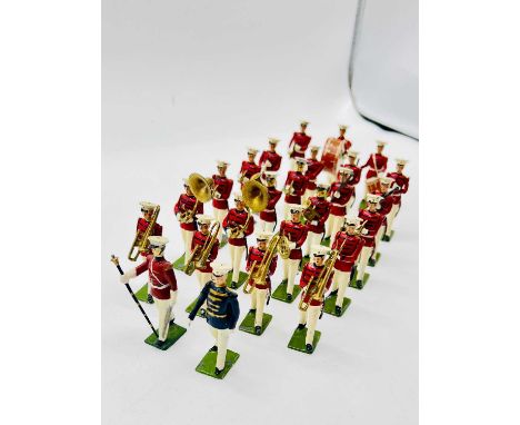 Britains Set 2112 - Band of the United States Marine Corps - [1956-60], comprising: Drum Major, Bandleader [in Blue] and 23 x