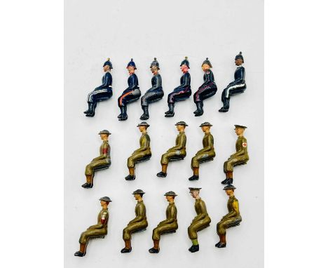 Britains - Seated Military Type Figures, comprising: a quantity [16] of various Military Seated Types. Includes: Rare Steel H