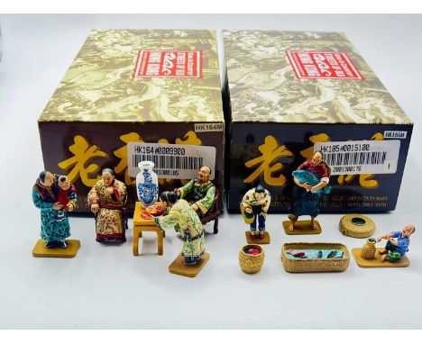 King &amp; Country - Streets of Old Hong Kong Series [Matt Finish], comprising: Set HK164 - Fish Seller Set &amp; Set HK185 -