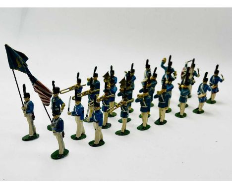 Timpo - West Point Cadet Band, 1950's Issues [Mid Blue / Blue Grey Uniforms], comprising: 2 x Officers on Foot, 2 c Colour Be