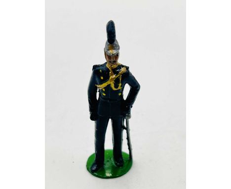 Britains - Paris Office - Spanish Dragoons, comprising: Officer on Foot with Hand on Sabre Hilt. Depicted in Standard Blue Un