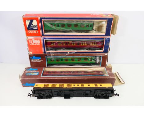 Lima - A rake of predominately boxed O Lima O gauge passenger coaches. Lot includes an unboxed Lima L316646 Mk1 Brake 3rd '51