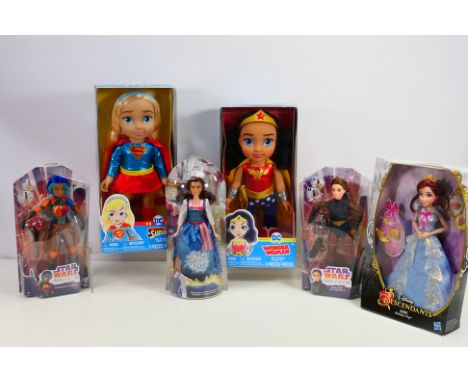 DC Toddlers - Disney - Star Wars - A group of factory sealed toys including DC Toddlers Supergirl, Wonder Woman, Disney Desce