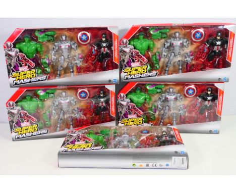 Marvel Super Hero Mashers - 5 x Super Hero Mashers Battle Packs with Hulk, Ultron and Captain America # B3157. They appear un