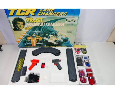 Scalextric - TCR - Three partially boxed Scalextric slot car sets and an incomplete and playworn TCR 'Alain Prost Formula 1 C