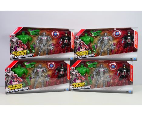 Marvel Super Hero Mashers - 4 x Super Hero Mashers Battle Packs with Hulk, Ultron and Captain America # B3157. They appear un