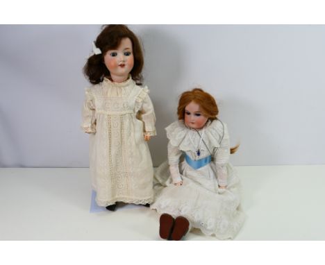 Armand Marseille - 2 x dolls, one approximately 48 cm tall marked Armand Marseille Germany 390 A 5 M on the back of the head,