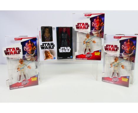 Star Wars - The Clone Wars - 5 x unopened figures, 3 x carded Nahdar Vebb figures all still in their original postal boxes # 