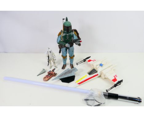 Star Wars - Kenner - A collection of unboxed items including a 1979 X-Wing Fighter, a Luke Skywalker Lightsaber with sound ef