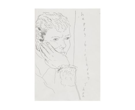 David Hockney (B. 1937)Portrait of Shea  1981 ink on paper 29.7 by 21 cm. 11 11/16 by 8 1/4 in. This work was executed in 198