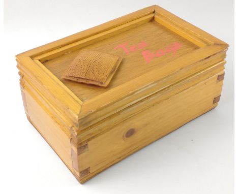 HIGHLY UNUSUAL - a hand-made TEABAG CADDYL: 20 approx W: 12 approx H: 9 approx 