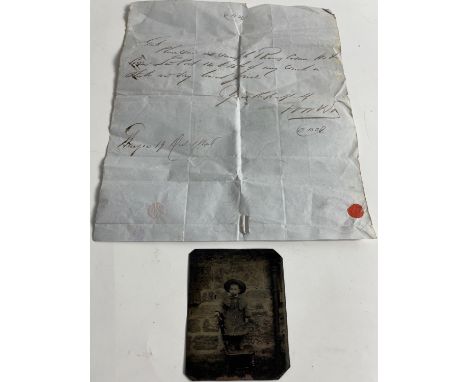 An INTERESTING LOT! A hand written letter/envelope by fountain pen dated 1846 addressed to a MR COWAN with a ONE PENNY RED po