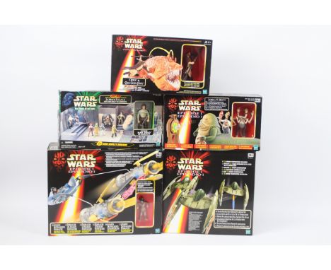 Star Wars, Hasbro - Three Star Wars Episode 1 boxed 12" action figures. Lot consists of Hasbro #61785 2000 Portrait Edition Q