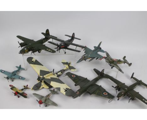 Airfix - A collection of 10 x pre built kit model aircraft in various scales including Dornier 18 Flying Boat, English Electr