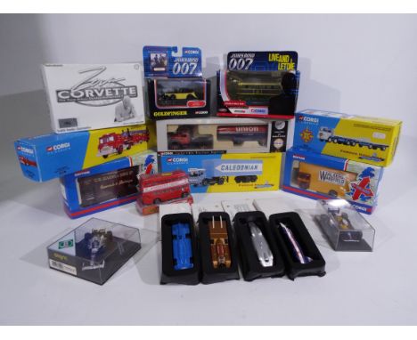 Corgi, Other - 16 boxed diecast and plastic model vehicles in various scales, mainly by Corgi. Lot includes Corgi #53203 Mack