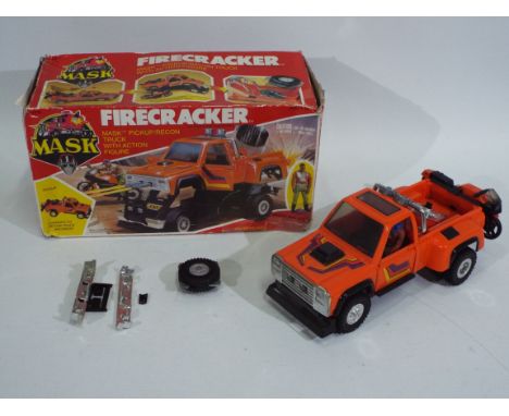 MASK - Kenner - Firecracker. A boxed Mask 'Firecracker' from 1987. Mask Pickup / Recon Truck with Detachable Dirt Bike action