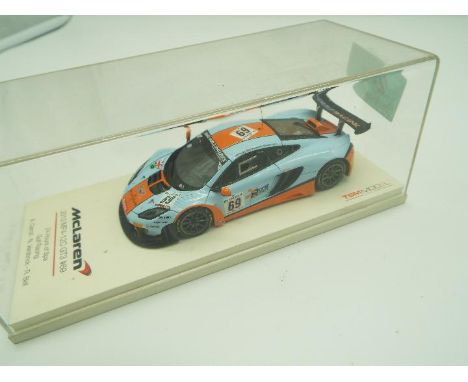 TSM Model - a 1:43 scale model McLaren 2013 MP4-12C GTS racing no 69, 24 hours Spa, Gulf Racing, drivers A Carroll-N Verdonck