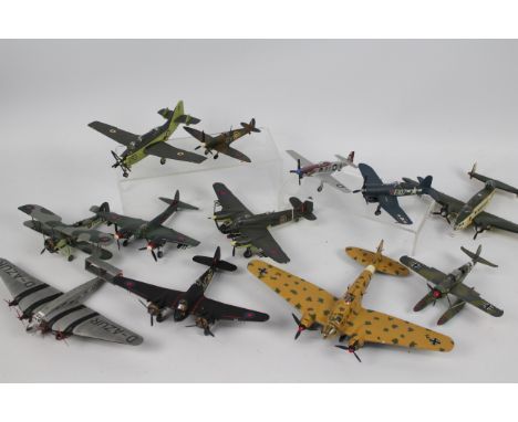 Airfix - A collection of 12 x pre built aircraft kit models in various scales including Heinkel He-111, Junkers G38, Lockheed