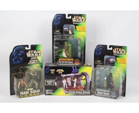 Star Wars, Hasbro - Four carded &amp; boxed Hasbro Star Wars The Power of the Force action figures. Lot consists of Darth Vad