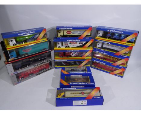 Corgi - Fifteen boxed diecast 1:64 scale Corgi 'Superhaulers' trucks. Lot includes TY87006 DAF 95 SWB &amp; Close Couple Trai