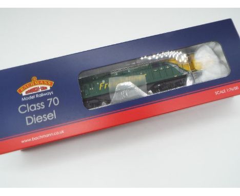 Bachmann - an OO gauge 21DCC model class 70 diesel electric locomotive, Freightliner running no 70006, yellow livery, # 31-58