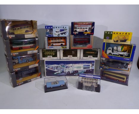 Hess, Vanguards, Corgi, EFE - 18 boxed diecast and plastic vehicles in various scales. Lot includes Hess battery operated tra