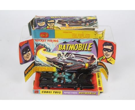 Corgi Toys - A Corgi Toys 267 Batman's Batmobile, gloss black body, 'Bat' logo hubs, Batman &amp; Robin figures, in original 