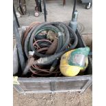 LOT CONSISTING OF: airline filters, sandblast hose, fresh air breathing hood