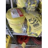 LOT OF FLAT HOOK RATCHET TIE-DOWN STRAPS (2), ULINE, 4" x 27'