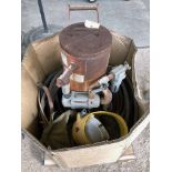 SANDBLAST POT, approx. 1' dia. x 2-1/2', w/hose
