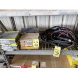 LOT OF WELDING SUPPLIES: MIG gun wire, conduit, roto ground clamps, safety curtains