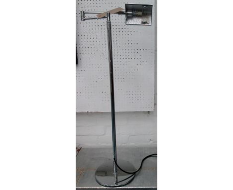 FLOOR READING LAMP, adjustable, polished metal. (To be sold on behalf of Trinity Hospice)