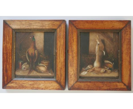 ELIZA PARKER (Early 19th Century) SPORTSMEN'S LARDERS Five, one signed with scratched signature, oil on panel Various sizes: 