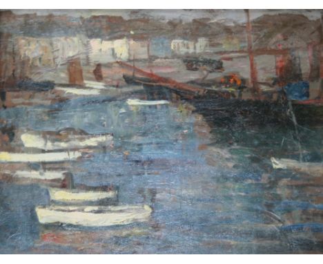 GWENDOLINE MARY HOPTON (1866-1913) ST IVES HARBOUR Oil on panel 25.5 x 32.5cm. ++ Needs a light clean