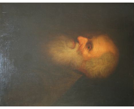 FOLLOWER OF SIR JOSHUA REYNOLDS, PRA (1723-1792) PORTRAIT OF AN ELDERLY BEARDED MAN Oil on canvas laid on panel 60 x 47cm. ++