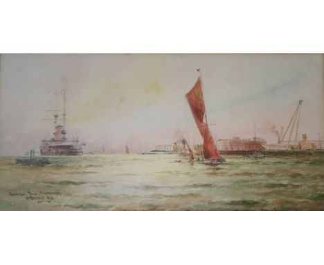WILLIAM MINSHALL BIRCHALL (1884-1941) GARRISON POINT, SHEERNESS Signed, inscribed and dated 1918, watercolour and pencil 16 x