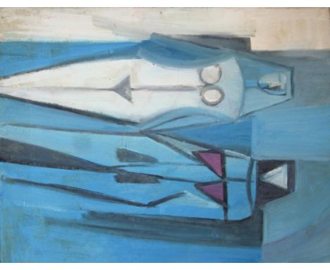 •DENIS BOWEN (1921-2006) TWO FIGURES Oil on canvas, unframed 45.5 x 35.5cm. Provenance: A gift from the artist to the father 