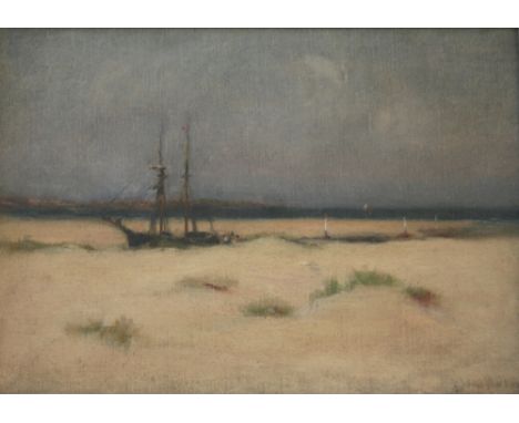 JOHN NOBLE BARLOW (1861-1917) HAYLE BAR Signed, oil on canvas 24 x 33.5cm. ++ Needs a light clean