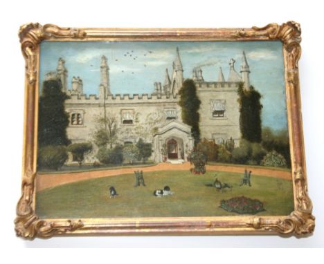 J** R** BLACK (Fl.c.1858) THE PRIORY, HOMERTON, LONDON Signed, inscribed and dated 1858  verso, oil on board 21.5 x 29cm.; wi