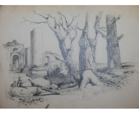 LUMB STOCKS, RA (1812-1892) A SKETCHBOOK OF ARCHITECTURAL, MARITIME AND RUSTIC STUDIES Ten double-sided leaves, pencil; with 