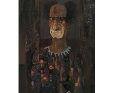 George Campbell RHA (1917-1979)Dan O'Neill as Clown (1973)Oil on board, 58 x 48cm (22¾ x 19'')SignedAlso with letter of authe