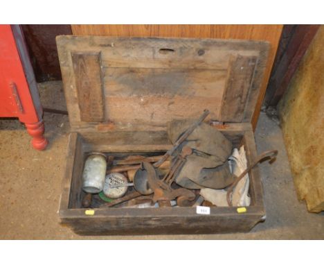A carpenters tool box and contents 