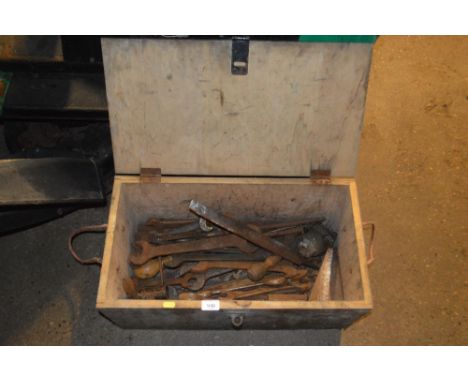 A tool box and cotents of various spanners