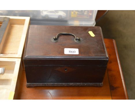 A Georgian mahogany tea caddy