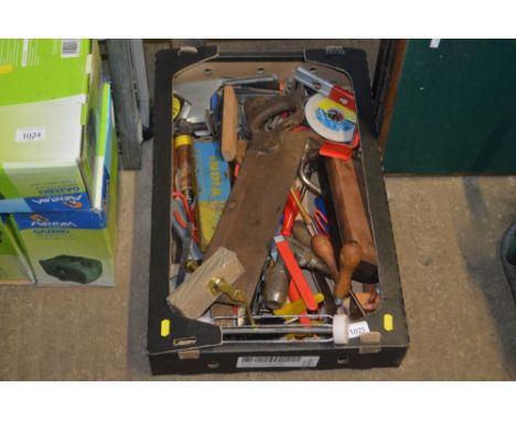 A box of various hand tools 