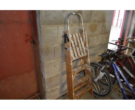 A wooden step ladder