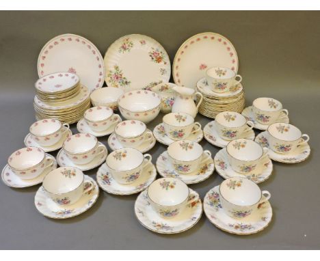 A Worcester 'Roanoke' pattern part teaset, together with an Allertons June pattern teaset