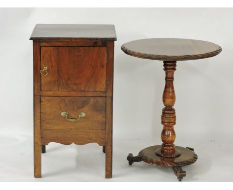 A Georgian night commode, 43cm wide, and an occasional table, 53cm diameter